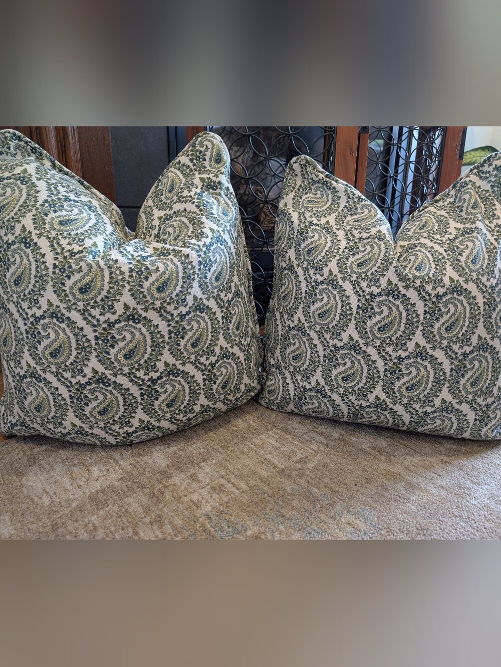 Homesense Green Paisley Throw Pillow Covers